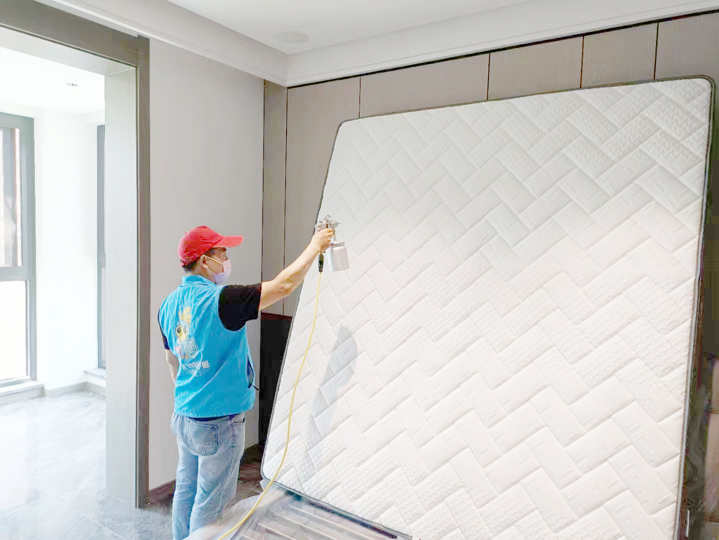 臥室床墊噴槍施工治理甲醛 臥室床墊噴槍施工治理甲醛